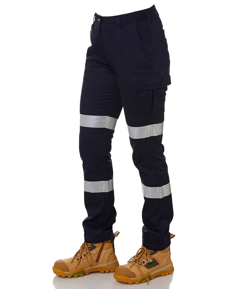 Women's Taped Cotton Cargo Pants - Navy