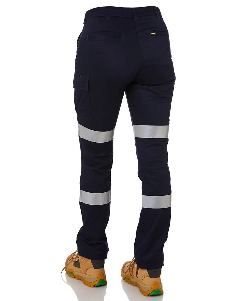 Women's Taped Cotton Cargo Pants - Navy