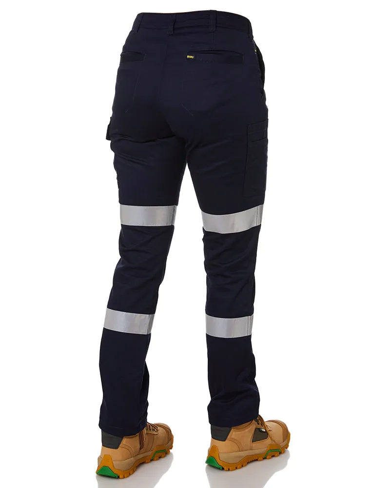 Women's Taped Cotton Cargo Pants - Navy