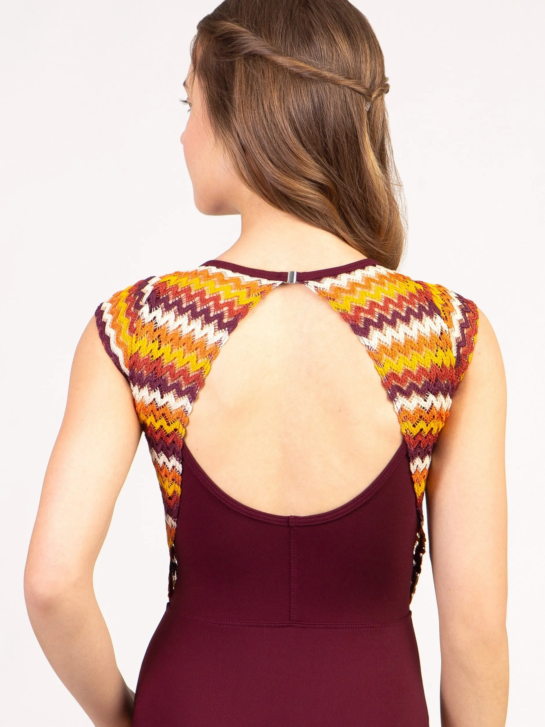 Woodstock Overlay Cap Sleeve Leotard